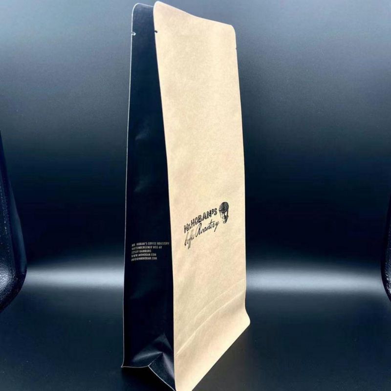 Four Side Seal Coffee Bag with Zipper 350g 400g 454G 1lb 500g Plastic Coffee Bag