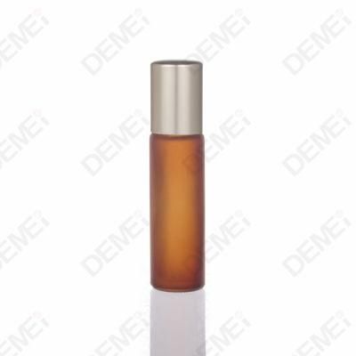 5ml 8ml 10ml Round Shape Amber Color Thick Base Glass Essential Oil Dropper Bottle with Metal Plastic Cap for Cosmetic Pakcaging