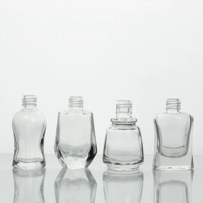 Screw Mouth Brush Cap Customize Transparent Glass Square Round Nail Bottle 5 Ml 8 Ml 10 Ml