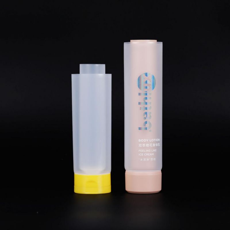 Customized 30g 50g Sunscreen Tubes with Screw Cover Bb Cream Oval Flat Cosmetic Plastic Tube Packaging Silkscreen Print Loffset Printing