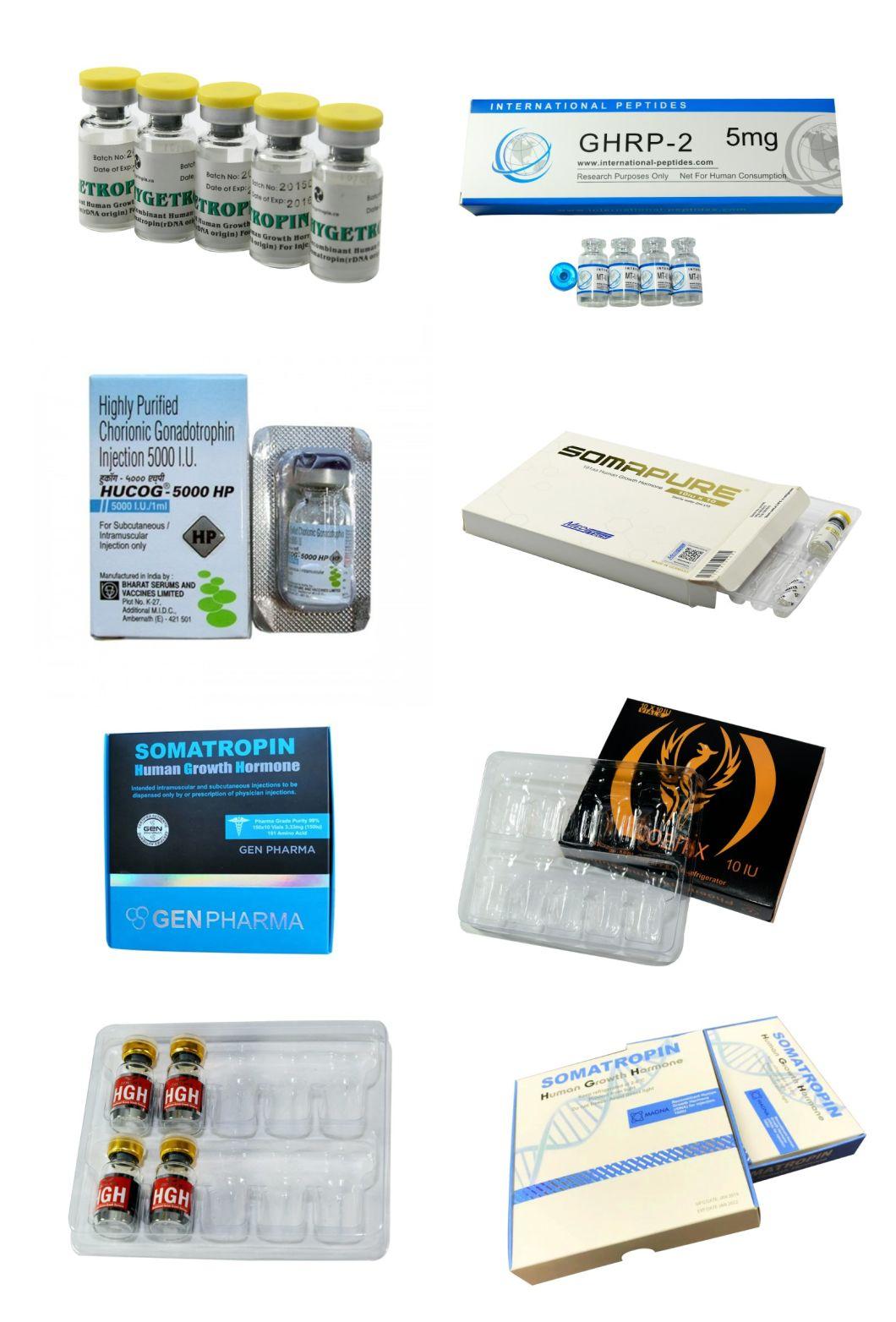 Custom Holographic Printing 10iu 12iu 15iu HGH 2ml Vials Paper Boxes for Somatropina Human Growth Hormone
