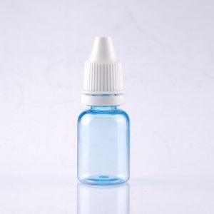 Top Sale Pet 10ml Clear Blue Flat Plastic Eye Drop Bottle E Liquid Bottle Container