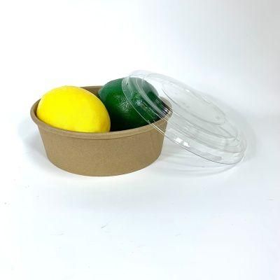 Customized Food Packing Container Kraft Salad Bowl with Paper/PP/Pet/PLA Lid