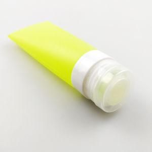 Jumbo Toothpasted-Shaped Refillable FDA/LFGB Food Grade Silicone Cosmetic Travel Bottles, Yellow