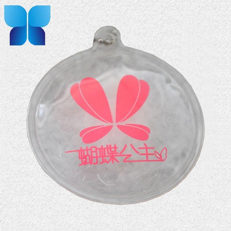 Customized Garment Circle Feather Filling Transparent PVC Tag