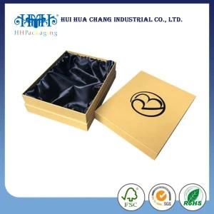Luxury Small Black Fancy Gift Box Cosmetics Massage Packaging Box with Satin Silk