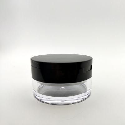 Round Black Compact Powder Case Loose Powder Case for Loose Powder Packaging