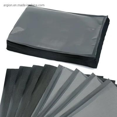 FDA LFGB Approved Black-Clear Flat Embossed Packaging Vacuum Bag Roll
