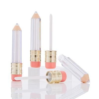 Wholesale 5ml Mini Cute Empty Luxury Plastic Lip Gloss Container Tube with Brush Wand