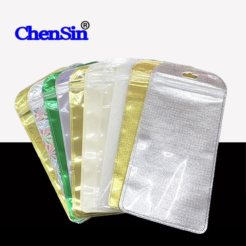 Clear Materials Plastic Bag for Mobile Cover Hologram Zipper Bag