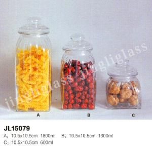 Glass Storage Jar with Glass Cap