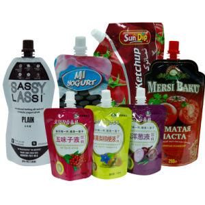 Custom Gravure Printing Stand-up Spout Pouch for Beverage Liquid Milk Fruit Drink Juice Plastic Packing Bag