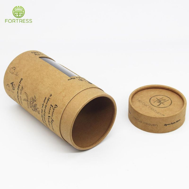 Eco-Friendly Window Kraft Paper Tube Tea Packaging