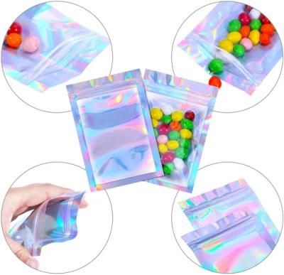 Wholesale Stock Bag Smell Proof Hologram Bags Resealable Mylar Holographic Bags with Zipper