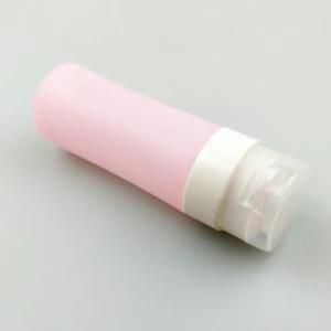 Medium Cylinder-Shaped Squeezeable Silicone Travel Containers for Liquid, Cosmetics, Lotion, Shampoo, Pink