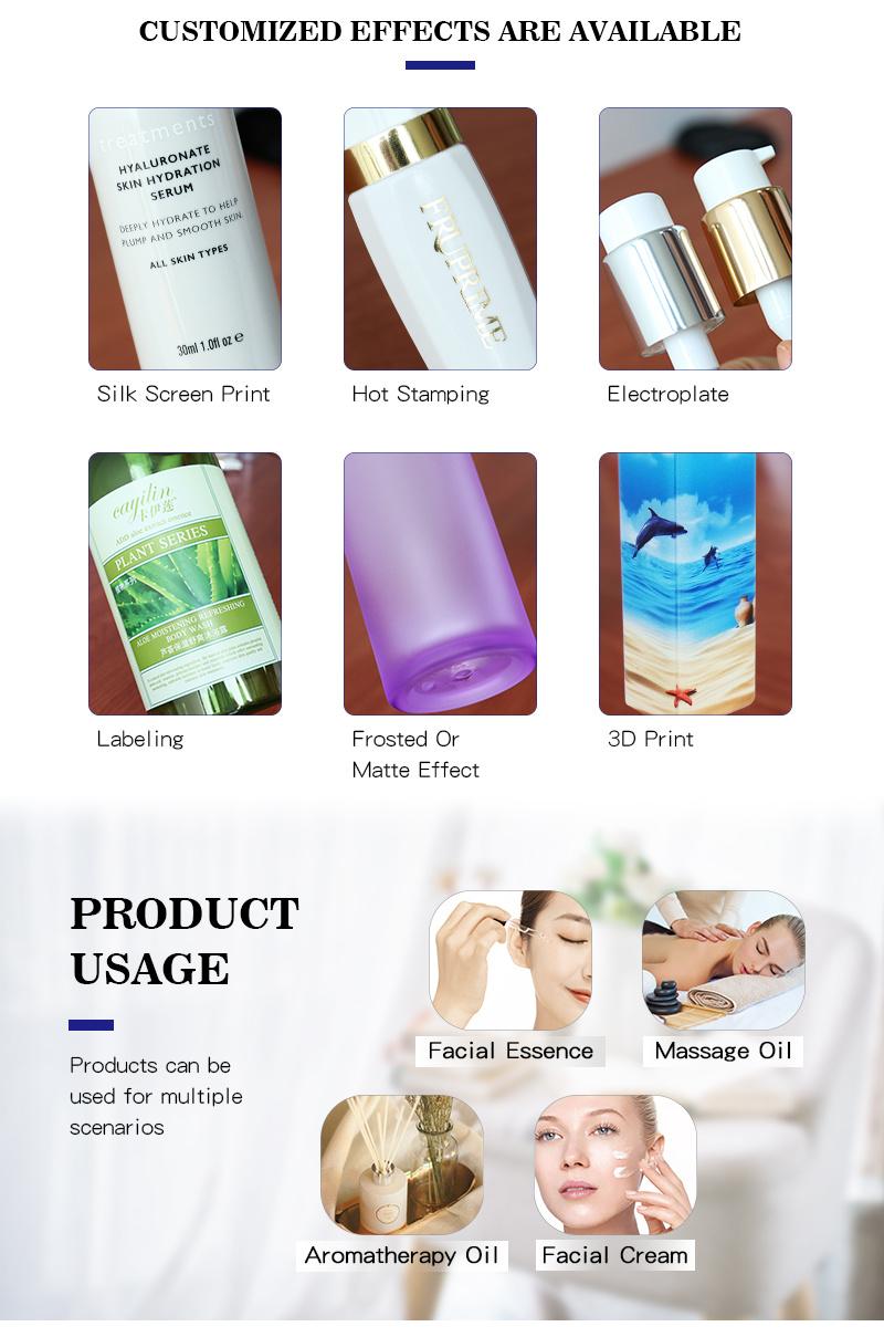 China Manufacturer Skincare Packaging Eco Friendly 30ml PETG Plastic Pink Dropper Bottle