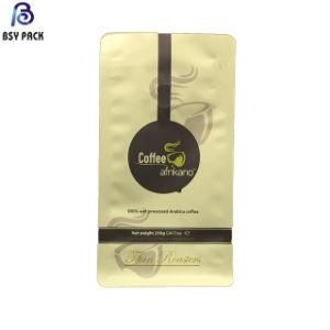 Customized Gravure Printing Reusable Zip Lock Flat Bottom Pouch Coffee Plastic Packing Bag with Valve