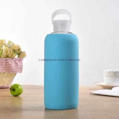 Big Capacity BPA-Free Glass Water Bottle with Silicone Sleeve