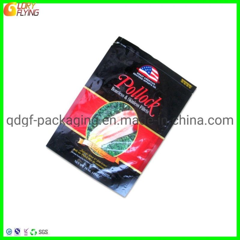 Plastic Vacuum Bag Three-Side Sealed Bag for Frozen Food Packaging