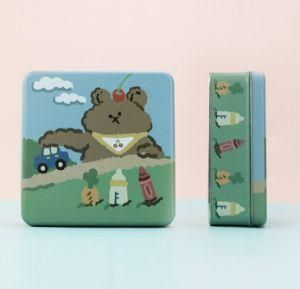 Green Bear Square Tin Box