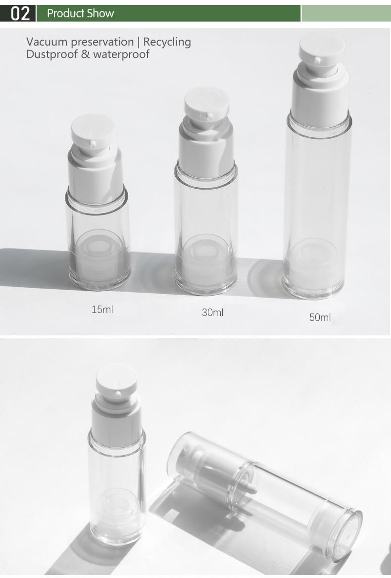in Stock! Mini Customer 50ml Airless Cosmetic Lotion Bottle with Flat Lotion Nozzle