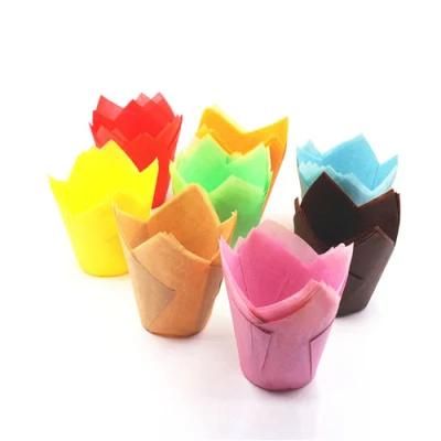 Greaseproof Colourful Food Grade Tulip Baking Cups Muffin Cup
