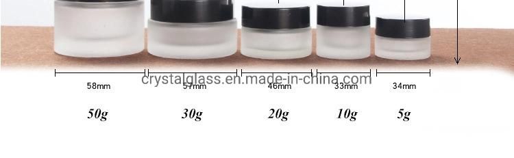 5g 10g 15g 20g 50g Cream Jar with Black Caps