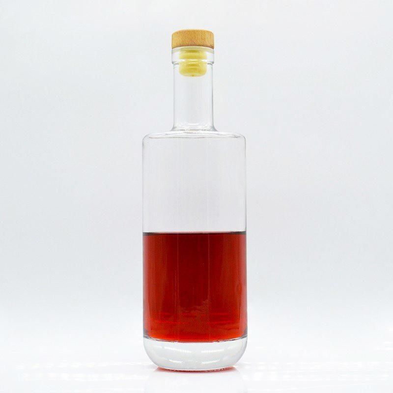 Premium Empty Cylinder Spirit 750ml Whisky Glass Vodka Bottle Price 700ml 500ml Vodka for Sale