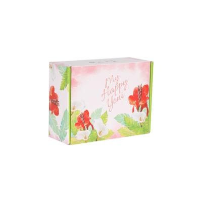 Folded Bottom Custom Design Glossy Flower Decorated Gift Box