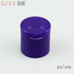 Purple Disc Top Cap for Bottle Plastic Cap 24/410 for Cosmetic Packaging