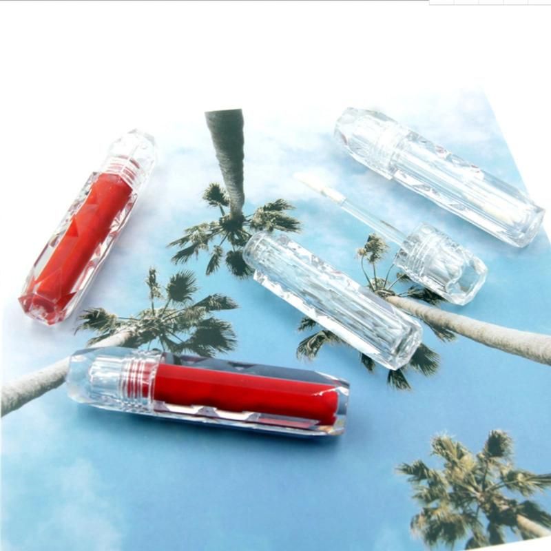 Low MOQ 3ml in Stock Clear Crystal Diamond Custom Empty Plastic Lip Gloss Wand Tubes with Logo