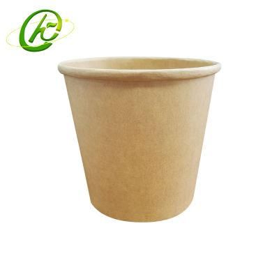 Eco-Friendly Biodegradable PLA Kraft Paper Food Container Paper Soup Cup