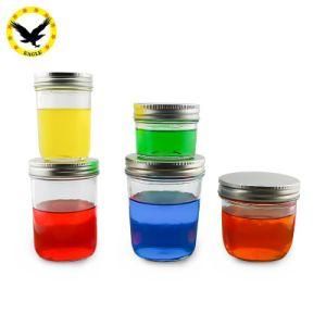 Haonai Wide Mouth Glass Mason Jar/Glass Jar with Metal Lid/Glass Storage Jar