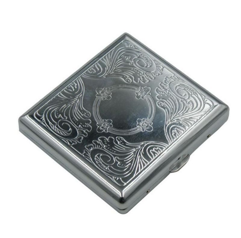 Metal Retro Cigarette Moist Keeping Compartmented Case