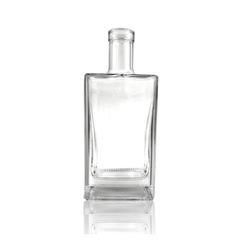 New 2021 Normal White 375ml 500ml 700ml 750ml Rum Brandy Gin Glass Bottle with Synthetic Cork Cap for Liquor