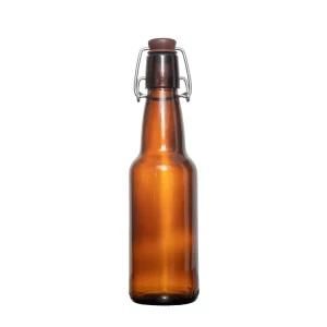 Unique Shape 300ml Amber Sparking Wine Bottle with Swing Top Made in China