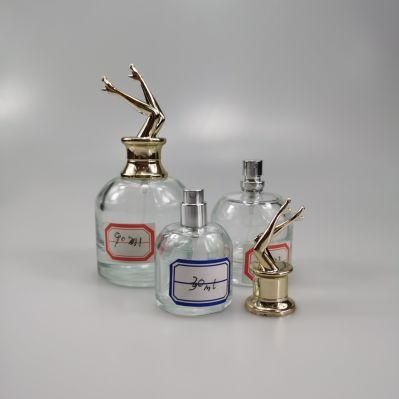 Luxury 30ml 50ml 90ml 100ml Glass Round Lady Legs Perfume Bottle with Mist Spray Pump