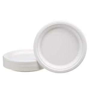 6.75&quot; Round Plate with Bleached Bagasse Pulp