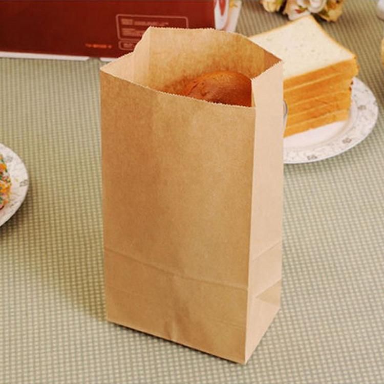 Square Bottom Food Packaging Printed Brown Kraft Paper Bag