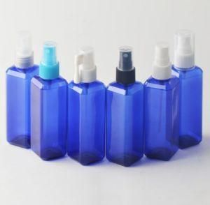 100ml Pet Blue Square Shape Travel Portable Disinfectant Spray Bottle