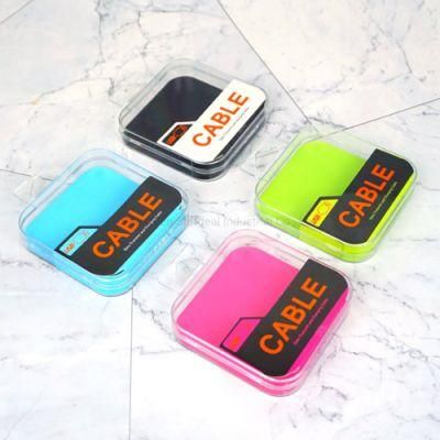 Small Square 1m USB Data Cable Plastic Clear Packaging Box