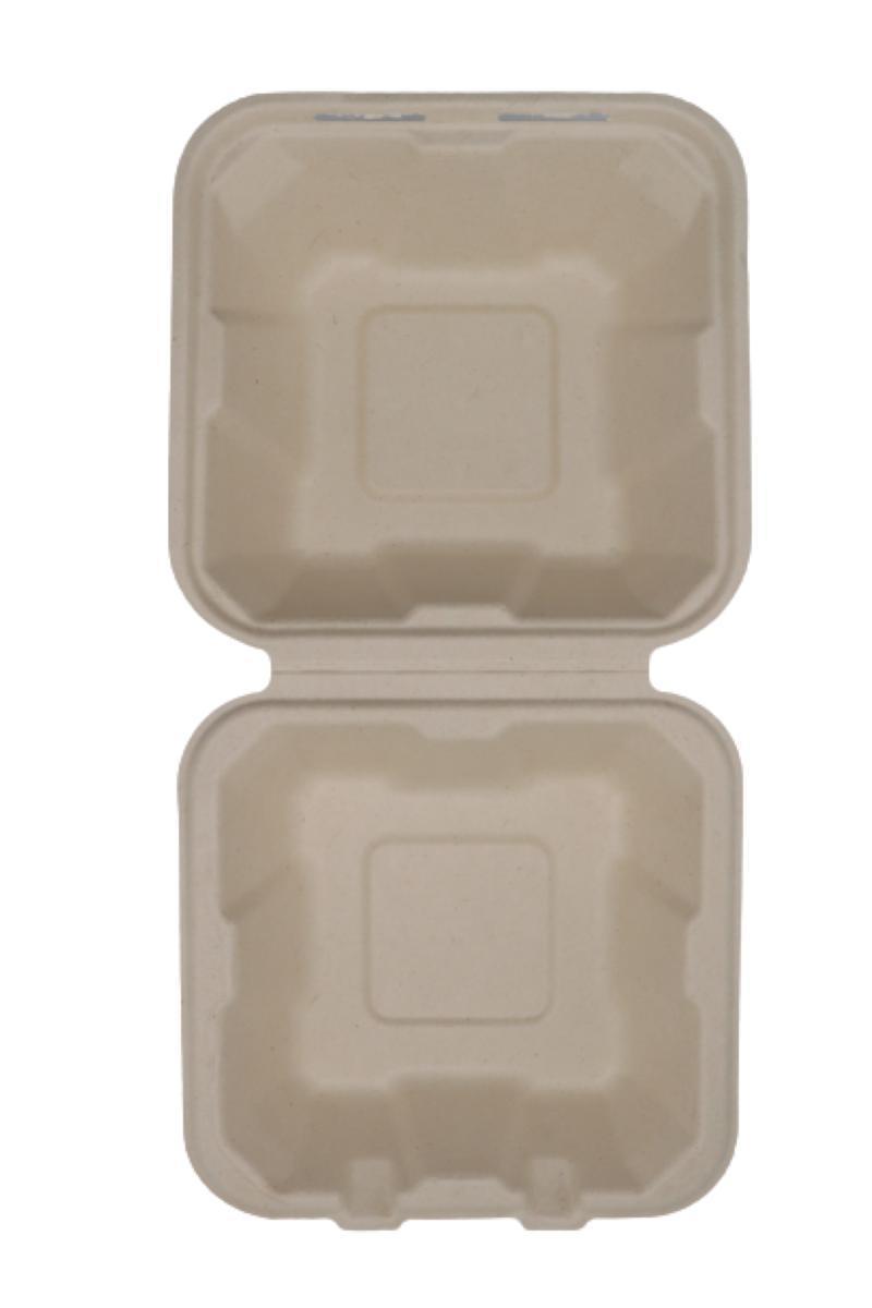Biodegradable Food Packaging Clamshell Sugarcane Pulp Bagasse 3 Compartment