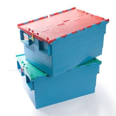 Heavy Duty Attached Lid Stackable and Neastable Plastic Tote Box Price