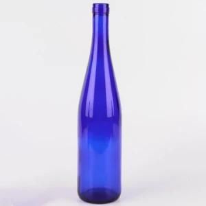750ml Empty Round Shape Wine Bottle Custom Luxury Frosted Clear Glass Vodka Bottle Manufacturers with Cork