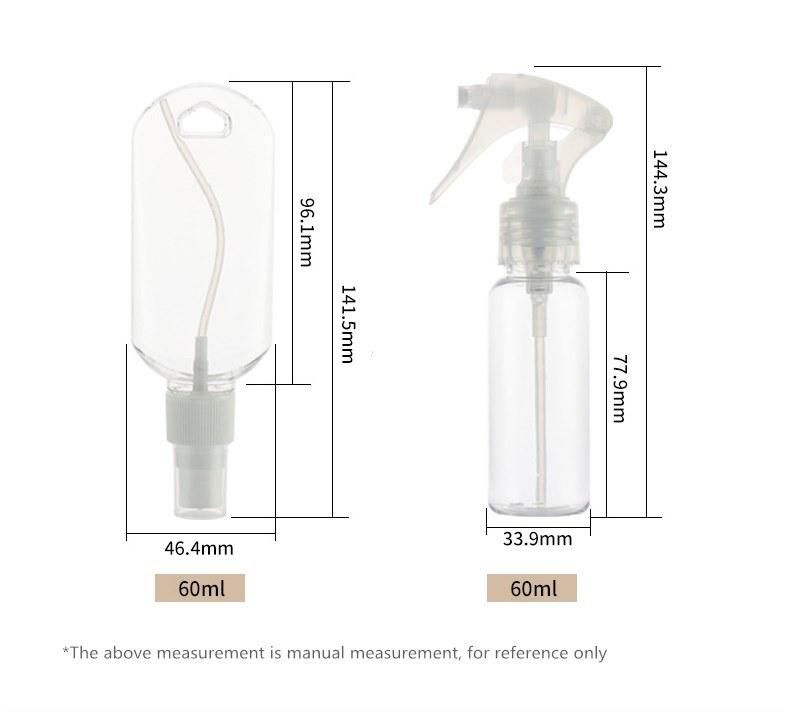 Manufacturer Wholesale 50ml 60ml Plastic Bottle with Hook for Free Hand Liquid Alcohol Gel Bottle