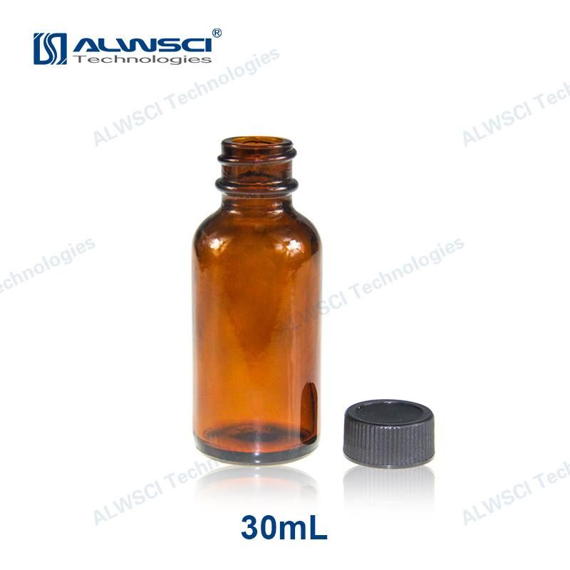 Alwsci Narrow Mouth 500ml 28-400 Boston Round Amber Glass Bottle