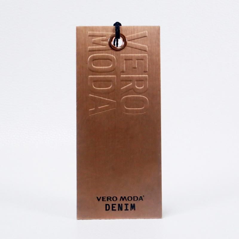 Luxury Design 1mm Embossed Rose Gold Paper Hang Tag for Famous Brand