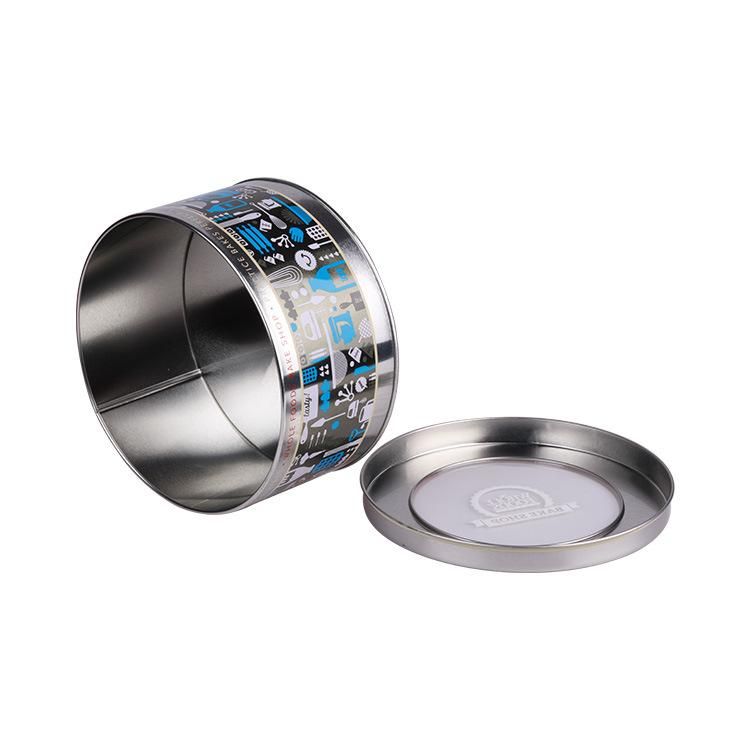 Hot Sale Round Tin with Colorful Pet Window Custom Cookies Tin Box