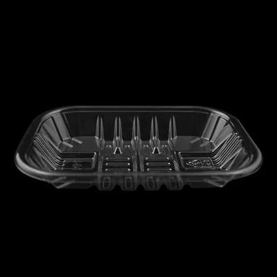 Black plastic meat vegetable fruit packaging tray