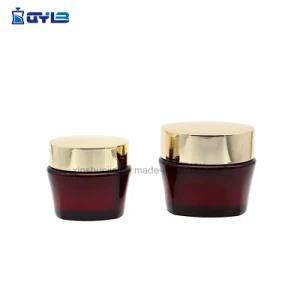 Different Capacities of Red Acrylic Cream Jar with Shiny Gold Cap